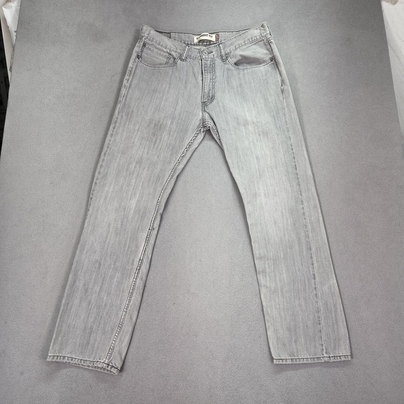 Levis 505 Jeans Mens Gray Straight Leg Zip Fly Mid Rise Classic Denim Fits 31x28